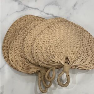 New Handwoven Straw Fans. Size medium.